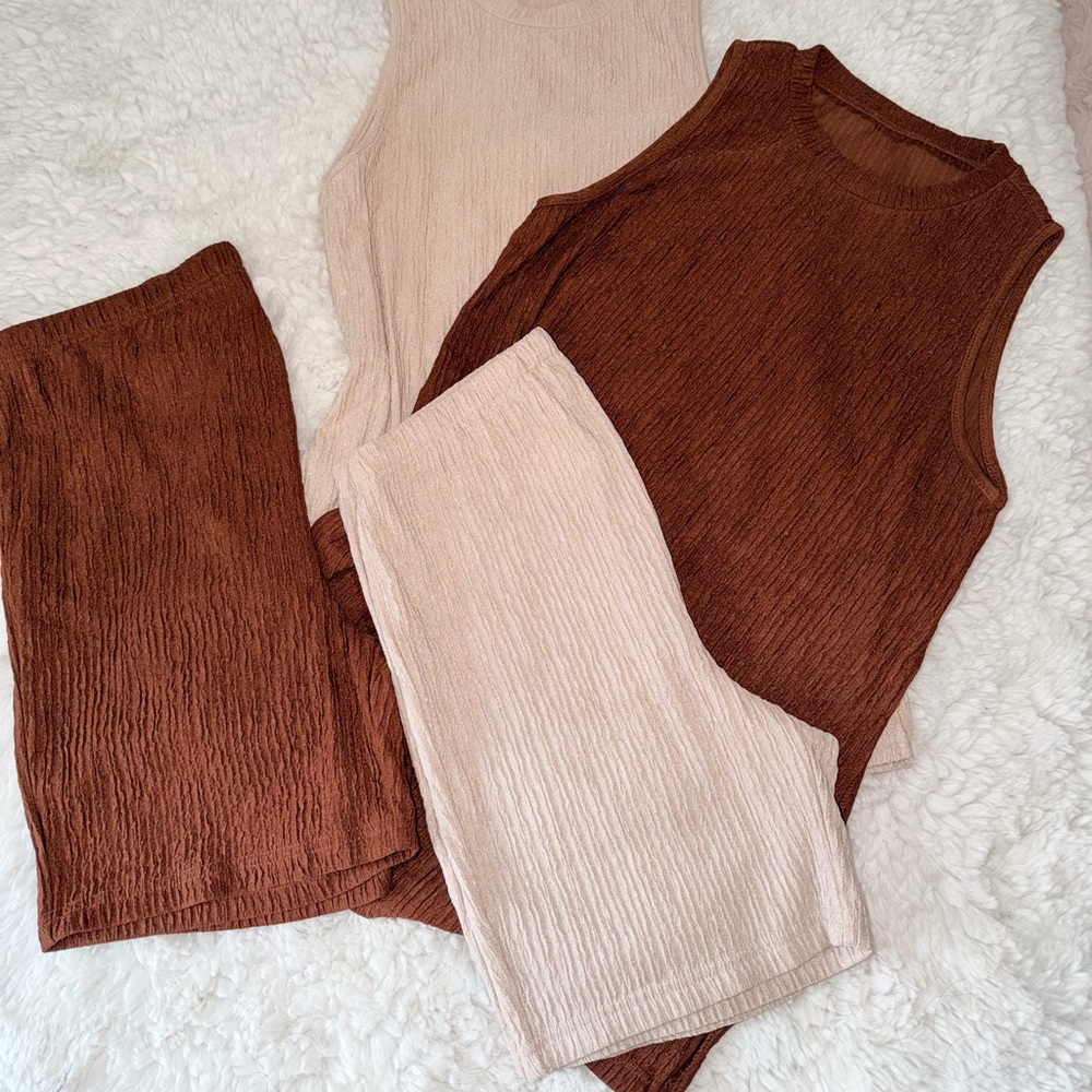 Two-Piece Sleeveless Top and shorts Set pregnancy set of 2 SZ M - Picture 3 of 9